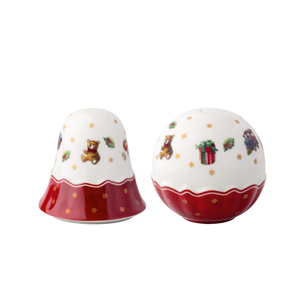Villeroy & Boch - Toy's Delight Salz- und Pfefferstreuer Set Bunt, Mikrowellensicher, Weihnachtsdeko für Gewürze, Streuer für Salz und Pfeffer Weihnachten, Premium Porzellan