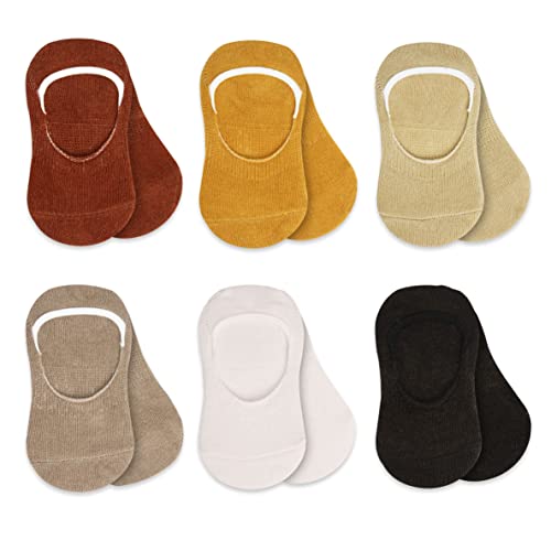 Image of bistyle Baby No Show Socks 6 Pairs | Newborn Infant Toddlers Socks Anti-Allergic Cotton | Kids Boys Girls Low Cut Ankle Socks