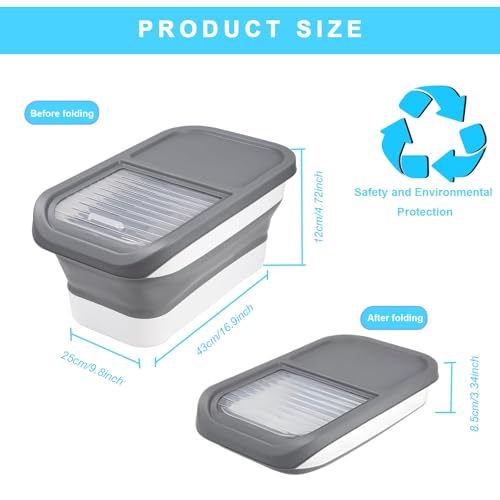 Druuzyl Hundefutter Aufbewahrungsbox 5kg - Faltbarer Futterbehälter für Trockenfutter mit Deckel, Messbecher & Löffel, Luftdicht & BPA-frei, Haustierfutter-Container für Hund/Katze