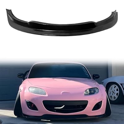 Front Bumper Lip Compatible with 2009-2012 Mazda MX-5 Miata (Only Fit Standard OEM Bumper), Unpainted Black MDA Style Polyurethane Front Lower Chin Spoiler Protector, 1 PC
