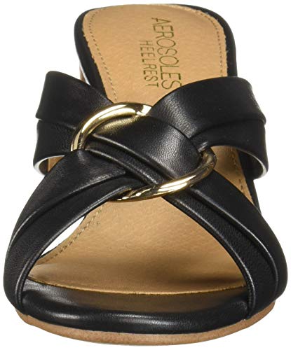 Aerosoles Women's Highwater Heeled Sandal, Black Leather, 9.5 M Us #TOP1