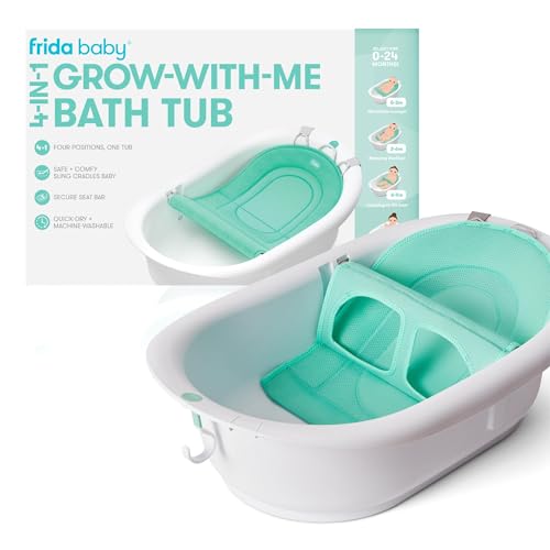 Frida Baby 4-in-1 Grow-with-Me Baby Bathtub, Baby Tub for Newborns to Toddler with Removable Bath Seat & Backrest for Bath Support in Tub by Frida Baby - Used condition - US$38.21