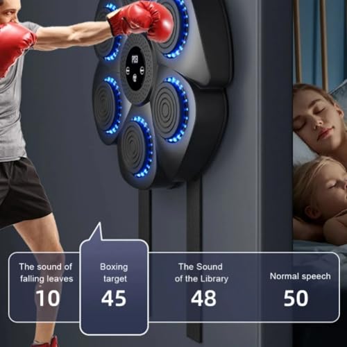 Machine de boxe musicale Bluetooth avec gants entraîneur mural noir 9 vitesses - 3