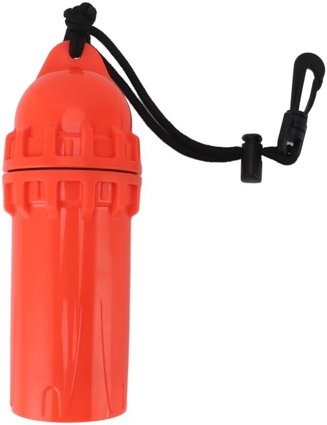 Red Diving Cylindrical Shape Storage Container Case Safety Storage Watertight Snorkeling Dry Box for Diving Activities