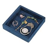 QUARKZMAN Stapelbare Schmuckaufbewahrungsschale Leere Schubladenorganisator Kleine Präsentationsbox Für Ohrringe Halsketten Ringe Und Armbänder Dunkelblau