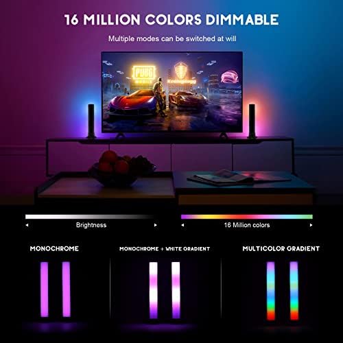 ALED LIGHT Smart LED Light Bars, RGBIC Flow Light Bars with 20 Scene Modes and Music Sync Modes, White & Color LED Lights for TV Ambient Lighting, Gaming, Party, PC, Room Decor