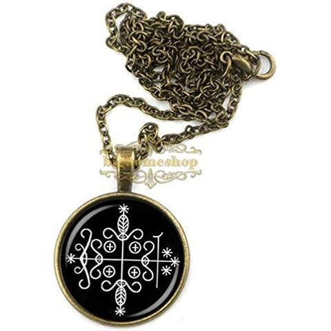 papa legba Voodoo Pendant Ritual Altar Pendant Occult Medallion DIY Jewelry Glass Dome Necklace Cover