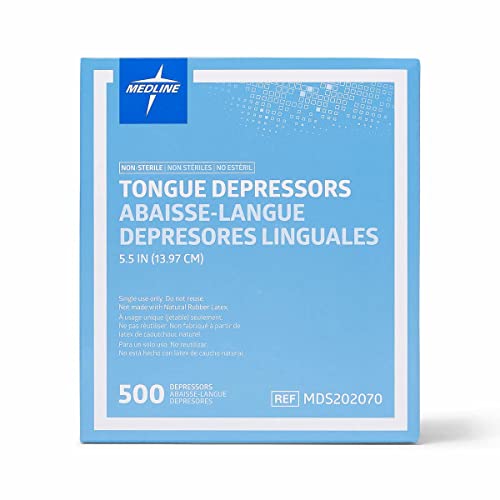medline non-sterile wood tongue depressors brown 500 count pack of 10 high-quality healthcare essentials
