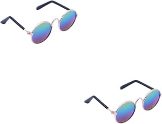 Beavorty 2 Gafas De Sol con Montura Metálica para Mascotas Elegantes para Perros Pequeños Y Gatos Accesorios para Fotos Color Verde