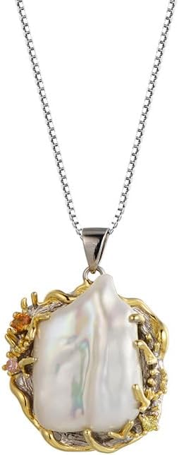 NONNYL Pearl Necklace for Women Gifts Sterling Silver Genuine White Freshwater Cultured Pearls Pendant Necklaces- Christmas Gifts for Mom Wife Girlfriend Her, Anniversary Birthday Fine Jewelry NO25196