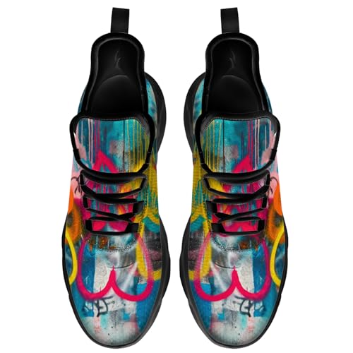 Men's Women's Graffiti Shoes Fashion Sneakers Running Walking Tennis Shoes3