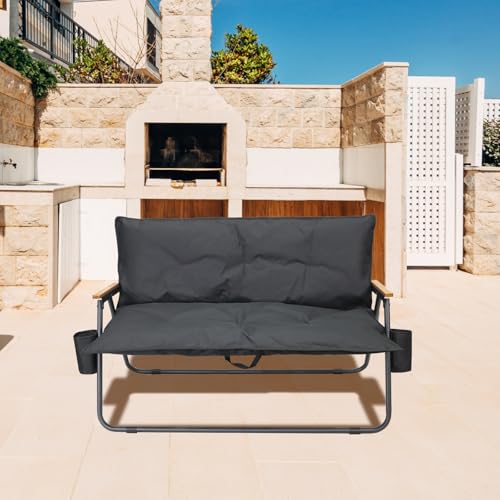 BDL Oversized Double Camping Chair Loveseat Heavy Duty Two Person Camp Chair Folding Lawn Chairs with Cushion for Outdoor Travel Patio Beach by BDL - Used condition - Image 3