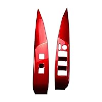 Vista 7 de ruihe 4 piezas de cubierta de panel de control de ventana de puerta de automóvil, color rojo, ajuste para Toyota Camry 2018 2019 2020 2021 2022 2023