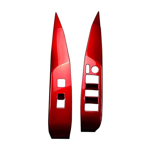 Miniatura 7 de ruihe 4 piezas de cubierta de panel de control de ventana de puerta de automóvil, color rojo, ajuste para Toyota Camry 2018 2019 2020 2021 2022 2023