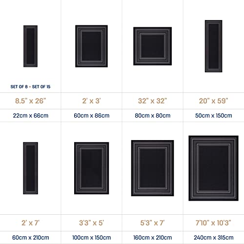 Beverly Rug Modern Bordered 2X5 Area Rug Runner For Living Room, Dining Room Rug, Bedroom Carpet, Indoor Non Skid Rubber Backed Area Rugs, Black #TOP2