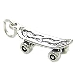 charme Skateboard Sterlingsilber Charm 925 X1 Schlittschuhlaufen Skater Skate Board Anhänger cf2641