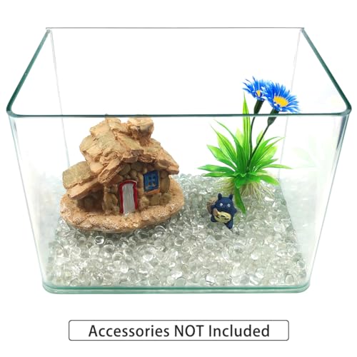 Image of 1 LB (460g) Tumbled Irregular Sea Glass Gemstone Chips, Clear | Crystal Clear, Premium Polished, Safe Non-Toxic Material, Ideal for DIY Crafts & Decorations