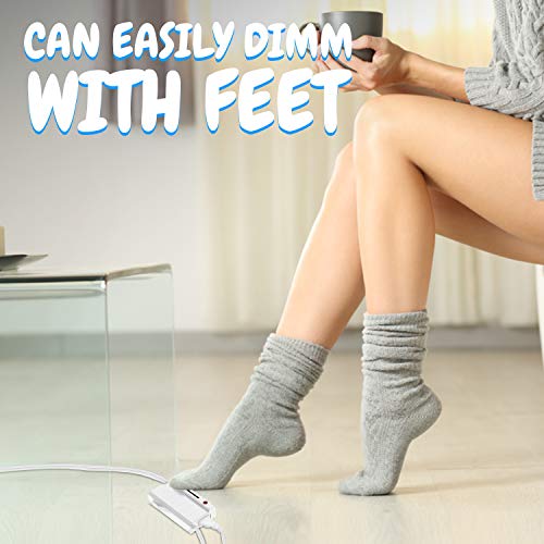 Ohlectric Plug In Light Dimmer - Slide Adjustable Dimmer With 7 Feet Extension Cord - Smart Dimmer For Halogen, Led And Outdoor Lighting - Power Rating Of 500 Watt/120V, White - Ol-40007 #TOP5