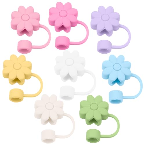 SEMATA 8 PCS Colorful Straw Covers Toppers for Stanley Cups 30&40 Oz