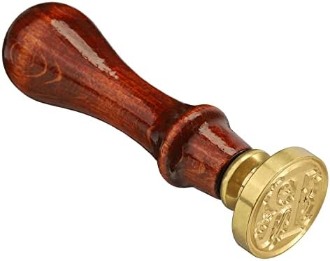 PATIKIL Letter Wax Seal Stamp, Alphabet a Wooden Handle Removable Brass Head Classic Sealing Stamp for Envelope Invitation Card