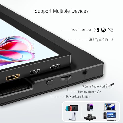 XGaming-Portable-Monitor-156-Zoll-Full-HD-1920x1080-IPS-Display-Portabler-Monitor-mit-Mini-HDMIType-CUSB-CBuilt-in-SpeakerTragbarer-Monitor-fur-LaptopPCMacSwitchXboxPhone