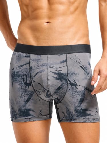 Image of TECHNOSPORT Men's Colorblock Trunks Underwear with ElastoLITE 4 Way Stretch Lightweight Breathable Moisture Wicking Soft Anti Odour Anti Microbial UPF 50+ Comfort Fit Boxer Briefs Innerwear for Men