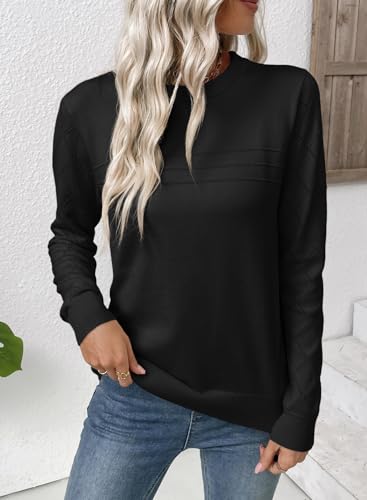 EVALESS Fall Sweaters for Women 2025 Fashion Long Sleeve Crewneck Knit Pullover Tops Teacher Outfits Winter Clothes3