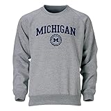 Barnesmith University of Michigan UMich, U-M Wolverines Crewneck Sweatshirt, Heritage, Charcoal Grey
