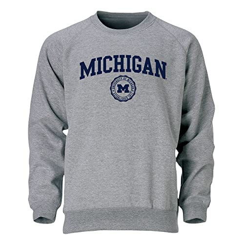 Barnesmith University Of Michigan Umich, U-M Wolverines Crewneck Sweatshirt, Heritage, Charcoal Grey, Large #TOP3