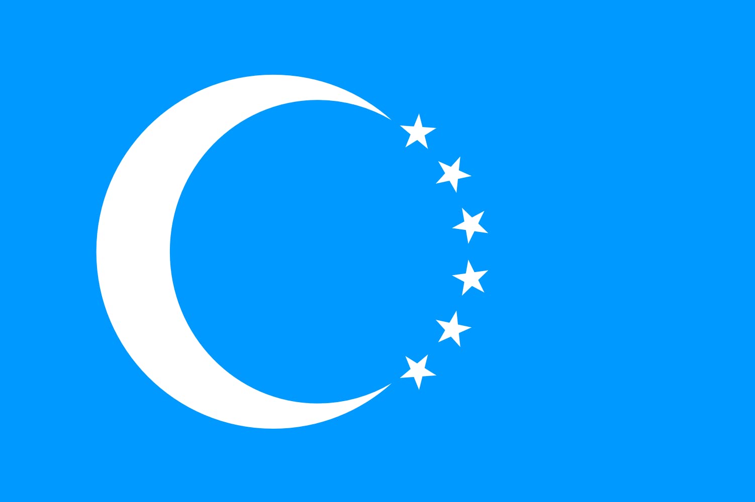 Drapeau Irakien Turkmène grand format bleu et blanc pour décoration de maison