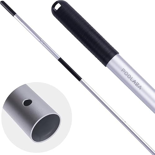 POOLAZA 10.5 Ft Pool Pole, Telescopic Aluminum Pole with Dual Grip | Telescopic 2.7-10.5 Ft Design, Thickened Aluminum Design, Easy Assembly, Universal Fit for Pool Nets, Brushes & Vacuum Heads