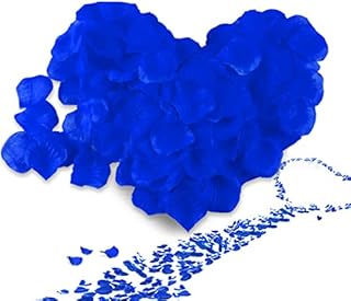UUEMB 2000pcs Blue Rose Petals Artificial Flowers Petals for Bedroom, No-Taste Emulation Silk Rose Petals for Romantic Scenes Wedding Anniversary, Party Decoration Fake Rose Petals