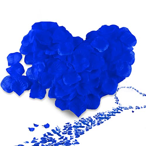 2000 Pcs Pétales de Rose, Pétales de Rose Soie Artificielle Bleu Insipides pour la Saint Valentin Proposition Anniversaires de Mariage Cadeau Anniversaire...