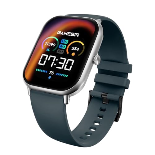 Image of GameSir H9 Smartwatch - Big Display | Bluetooth Calling | Heart Rate & SpO2 Monitor | 100+ Sports Modes | Long Battery | IP68 Waterproof | TFT Display | Design for Men & Women (Ocean Green)