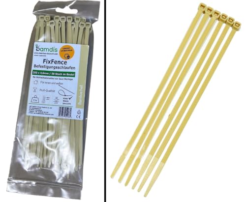 FixFence - Passants de fixation en bambou clair - Pour brise-vue - 200 x 4,6 mm - 50 par sachet de bambus-discount.com - Montage - Tapis en roseau en bambou...