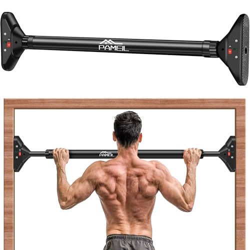 Pameil Drążek do podciągania drzwi, bez śrub, rama drzwi, podbródek, push-up, regulowany 75-94 cm, do 200 kg, drążek treningowy
