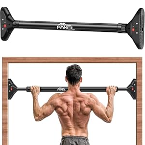 Pameil Barra Dominadas, Sin Tornillos, Barra Dominadas Puerta Marco de Puerta, Barra de Dominadas, Ajustable, 75-94cm, Capacidad hasta 200kg