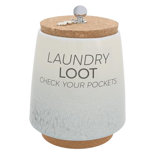 Pavilion Gift Company - Laundry Loot - Ceramic Piggy Bank Savings Bank Money Jar Dollar Sign Money Charm
