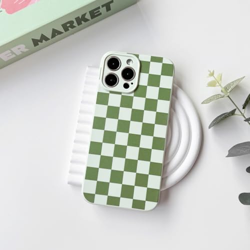 NITITOP Compatible for iPhone 12 Pro Case Cute Checkered - Green by NITITOP - Used condition - Image 2