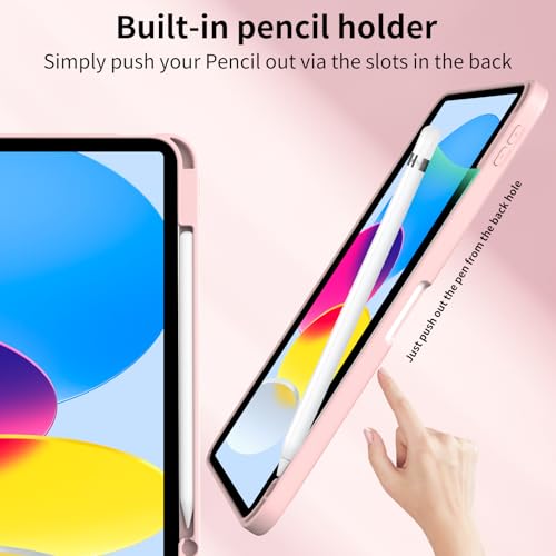 Lsmmpoba Case for iPad (A16) 11th Generation 11 Inch 2025, iPad 10th Generation 10.9 Inch 2022 with Pencil Holder, Clear Transparent Back Shell Shockproof Cover, Light Pink by Lsmmpoba - Image 7