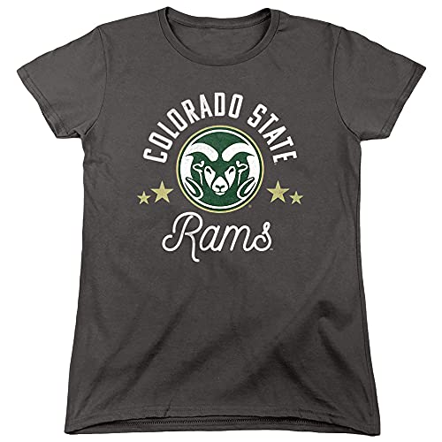 Colorado State University Official Rams Women's T Shirt,Charcoal, Medium