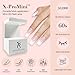 SXC Cosmetics French Tip Press On Nails - Skin Tone Nude and Color Series, Medium Square X-Pro Tips Starter Kit ST117KIT