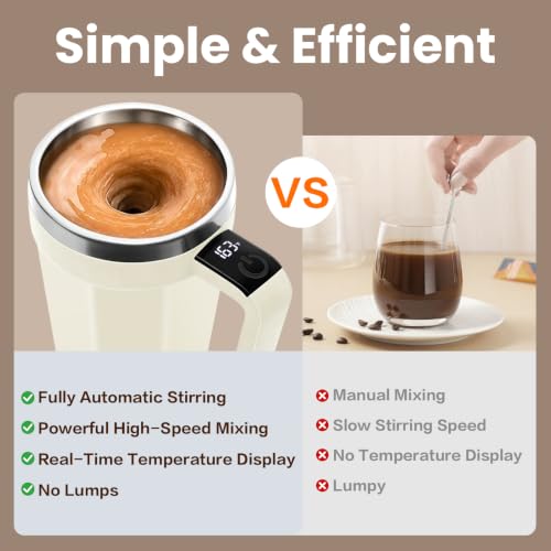 Self Stirring Coffee Mug with Fahrenhite Temperature Display,Christmas Gift by LeadYuantop - Used condition - Image 6