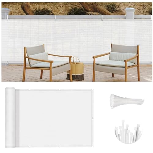 LOVE STORY Balcony Privacy Screen, 3'x8' Deck Shield Screen Fence Cover,UV Protection and Weather-Resistant,3 FT Height for Deck, Patio, Backyard, Outdoor Pool, Porch, Railing, Black by LOVE STORY - Used condition - US$14.84