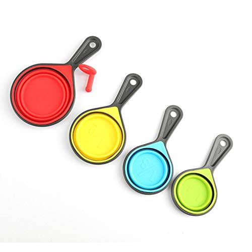 Measuring Cups And Spoons Set, 8 Piece Collapsible Measuring Cups, Silicone Measuring Cups (Red) #TOP6