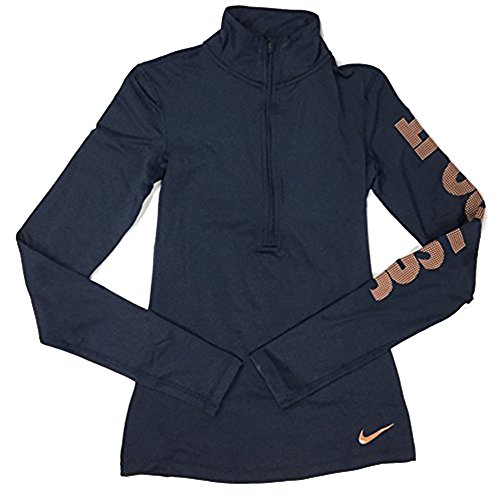 NIKE Women's Pro Warm Drifit Training Shirt Blue Copper 916967-451
