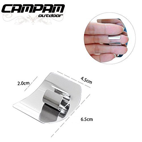 最安値 Campam ステンレス製 怪我防止 包丁ナイフ 指ガード 補助器具 野菜や果物の千切り みじん切り アウトドア クッキング バーベキュー料理に Sサイズ 3個セットの価格比較