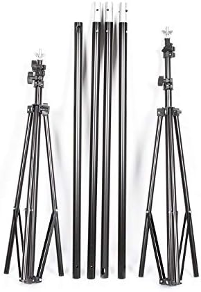 BEJOHU Backdrop Stand, 2x3m/ 6.5ft x 10ft Adjustable Portable Photo Studio Backdrop Background Support System Stand for Wedding Parties Decorations Portrait Photography Birthday Party