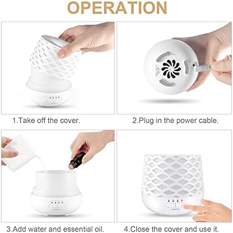 MIABOO Mini Essential Oil Diffuser, 130ml/300ml/500ml Premium Ultrasonic Aromatherapy Scented Oil Diffuser Vaporizer Humidifier, Cool Mist, 7 Color LED Lights, Waterless Auto Shut-Off, Ivory