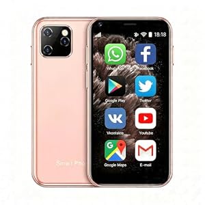 Longben 3G mini-smartphone, 2,5 inch kleine telefoon, dual simkaarten, 1000 mAh, Android 8.1 ontgrendelde mini-mobiele telefoon, draagbare reservetelefoon (2 GB RAM, 16 GB ROM, roze)
